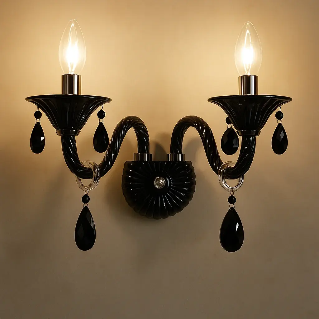 Black Crystal Wall Lamp
